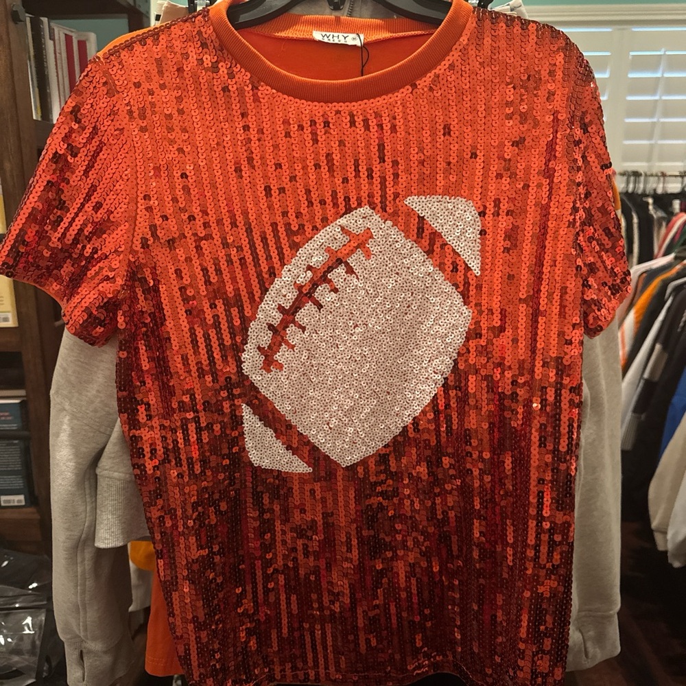 Sequin Football Women’s Shirt - Orange